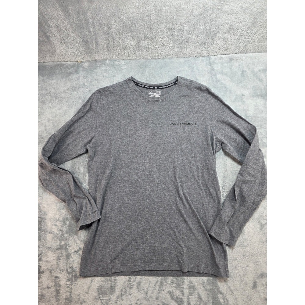 Under Armour HeatGear Long Sleeve Shirt Mens Medium Gray Loose Fit 1281243-090